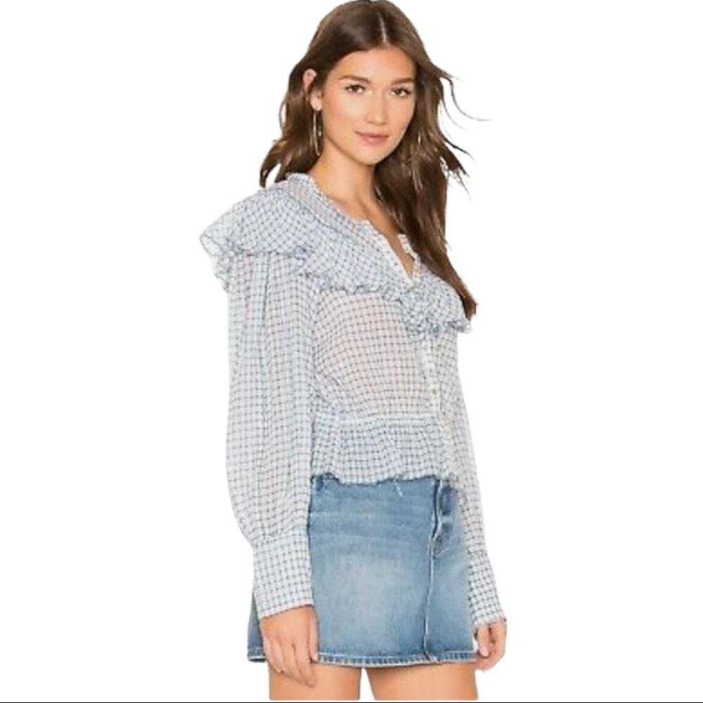 LoveShack Fancy Sussane top Caspian blue - Picture 5 of 11